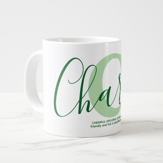 Luna Name Bedeutung Monogramm Jumbo-Tasse (Vorderseite Links)