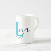 Luna Name Bedeutung Monogramm Porzellantasse (Vorderseite Rechts)