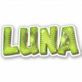Luna Name Kiwi Design Aufkleber Sticker (Vorderseite)