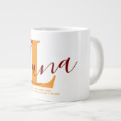 Luna Namensbedeutung Monogramm Jumbo-Tasse (Vorderseite Rechts)