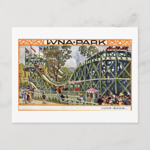 Luna Park Achterbahn, Wien, Österreich Vintage Postkarte