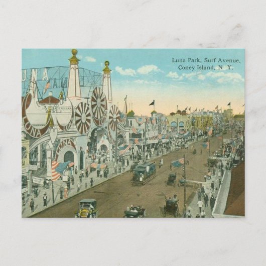 Luna Park Surf Avenue Postkarte (Vorderseite)