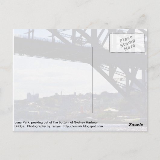 Luna Park Sydney Harbour Bridge Australien Postcar Postkarte (Rückseite)