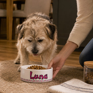 "LUNA" PERSONALISIERE 25 OZ. KERAMIK-HAUSTIER NAPF