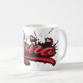 Luna red Heart Graffiti Tasse Kaffeetasse (VorderseiteRechts)