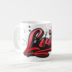 Luna red Heart Graffiti Tasse Kaffeetasse