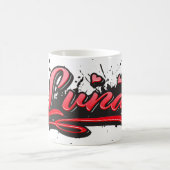 Luna red Heart Graffiti Tasse Kaffeetasse (Mittel)