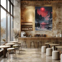 Luna Roja: Impresionista y Surrealista Poster