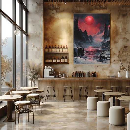 Luna Roja: Impresionista y Surrealista Poster