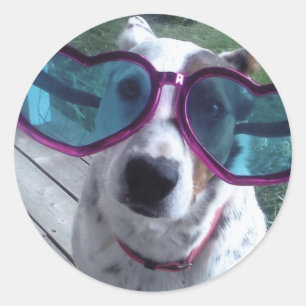 Luna sagt "Bad Hair Day? Vergrößern Sie die Brille Runder Aufkleber