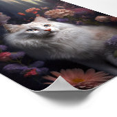 Luna, Türkisches Angora-Katzenposter Poster (Ecke)