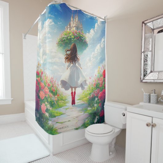 Luna und das Cloud Castle - Bezaubernde Duschkurta Duschvorhang (Beispiel)
