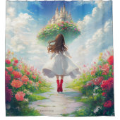 Luna und das Cloud Castle - Bezaubernde Duschkurta Duschvorhang (Vorderseite)