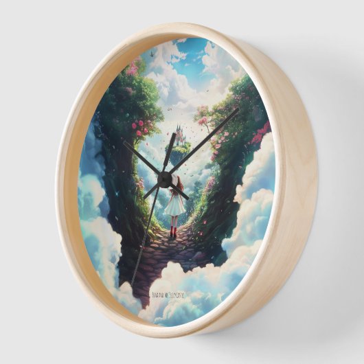 Luna und das Cloud Castle - verzauberte Wall Clock Uhr (Winkel)