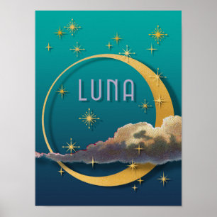 Luna und der Nachthimmel Poster