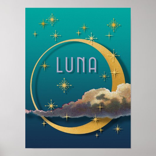Luna und der nächtliche Himmel Poster (Vorne)
