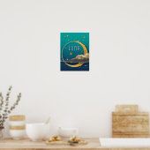 Luna und der nächtliche Himmel Poster (Küche)