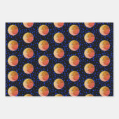 Luna Vintag Mond und Sterne Zeichnend Geschenkpapier Set (Vorderseite 2)