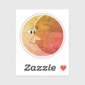 Luna Vintag Moon Zeichnend Aufkleber (Blatt)