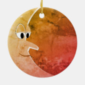 Luna Vintag Moon Zeichnend Keramik Ornament (Hinten)