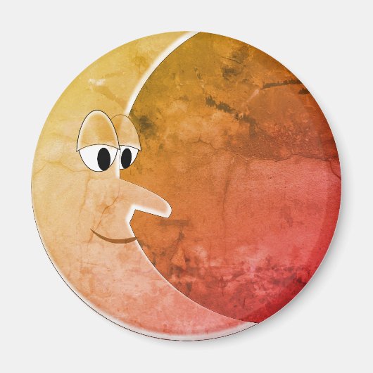 Luna Vintag Moon Zeichnend Magnet (Vorne)