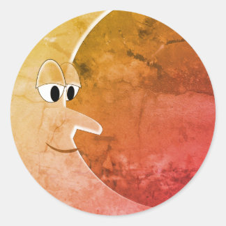 Luna Vintag Moon Zeichnend Runder Aufkleber