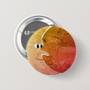 Luna Vintage Mond Zeichnung Button