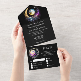 Luna Vollmond Crescent Himmelssystical elegant All In One Einladung