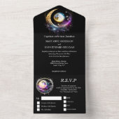 Luna Vollmond Crescent Himmelssystical elegant All In One Einladung (Innen Boden)