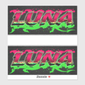 Luna Vorname Name Graffiti Aufkleber Sticker (Blatt)