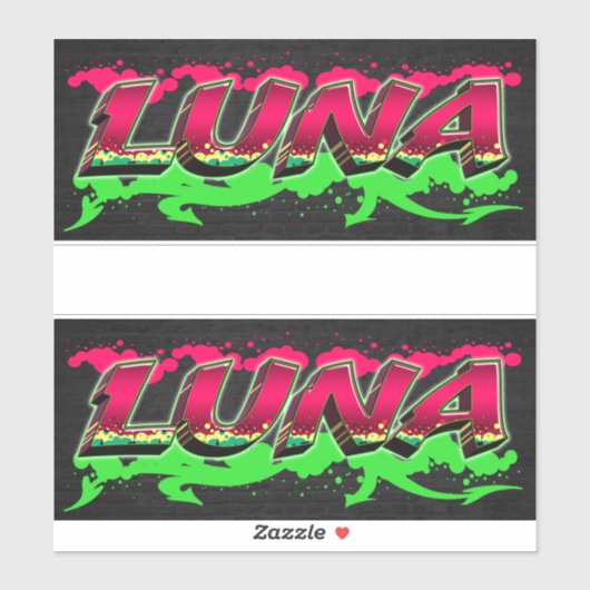 Luna Vorname Name Graffiti Aufkleber Sticker (Blatt)