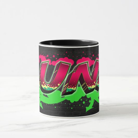 Luna Vorname Name Graffiti red green Tasse (Zentrum)