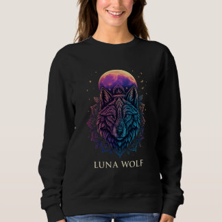 Luna Wolf Spirituelle Moon Art Sweatshirt