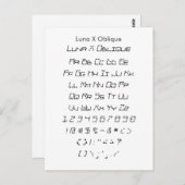 Luna X Oblique - Zazzle Schriftart - Musterblatt Postkarte (Vorne/Hinten)