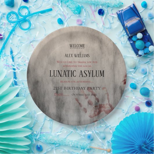 Lunales Asyl Halloween Geburtstag Pappteller (Party)