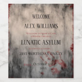 Lunales Asyl Halloween Geburtstag Weinetikett (Einzelnes Label)