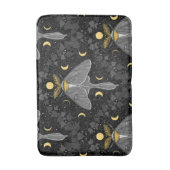 Lunamotte, Mondphasen und Efeu-Damast-Muster Badematte (Vorderseite Vertikal)