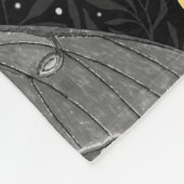 Lunamotte, Mondphasen und Efeu-Damast-Muster Fleecedecke (Ecke)