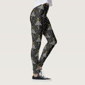 Lunamotte, Mondphasen und Efeu-Damast-Muster Leggings (Rechts)