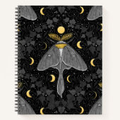 Lunamotte, Mondphasen und Efeu-Damast-Muster Notizblock (Vorderseite)