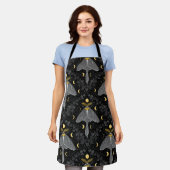 Lunamotte, Mondphasen und Efeu-Damast-Muster Schürze (Getragen)