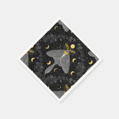 Lunamotte, Mondphasen und Efeu-Damast-Muster Serviette (Ecke)