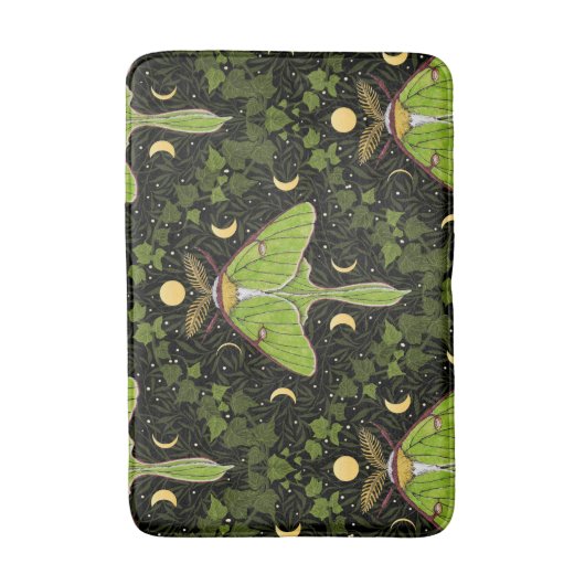 Lunamotten, Mondphasen und Efeu-Damast 2 Badematte (Vorderseite Vertikal)