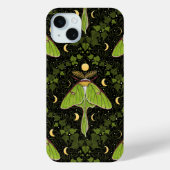 Lunamotten, Mondphasen und Efeu-Damast 2 Case-Mate iPhone Hülle (Rückseite)