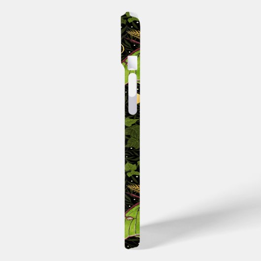 Lunamotten, Mondphasen und Efeu-Damast 2 Case-Mate iPhone Hülle (Rückseite / Links)