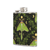 Lunamotten, Mondphasen und Efeu-Damast 2 Flachmann (Links)