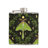 Lunamotten, Mondphasen und Efeu-Damast 2 Flachmann (Vorderseite)