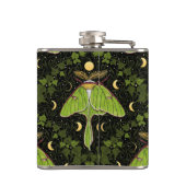 Lunamotten, Mondphasen und Efeu-Damast 2 Flachmann (Rückseite)