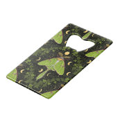 Lunamotten, Mondphasen und Efeu-Damast 2 Geldbeutel Flaschenöffner (Vorderseite Schrägansicht)