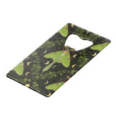 Lunamotten, Mondphasen und Efeu-Damast 2 Geldbeutel Flaschenöffner (Rückseite Schrägansicht)